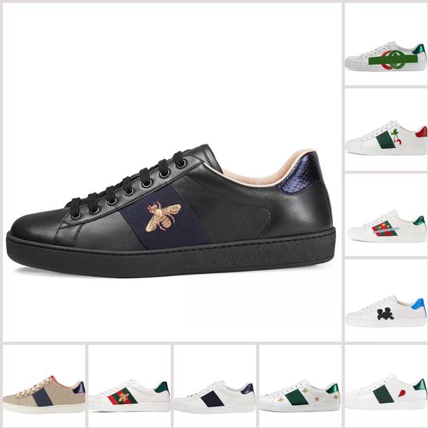 

mens designer sneakers women trainers shoes italy green and red web stripe rubber sole stretch cotton low mens cartoon sneakers ace bee