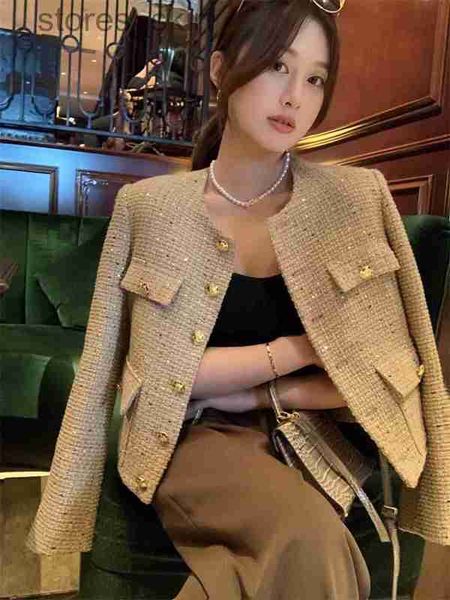 

women's jackets designerchan women's brand jacket 2022 new autumn winter western suit logo fashion tweed coat cardigan designer sp, Black;brown