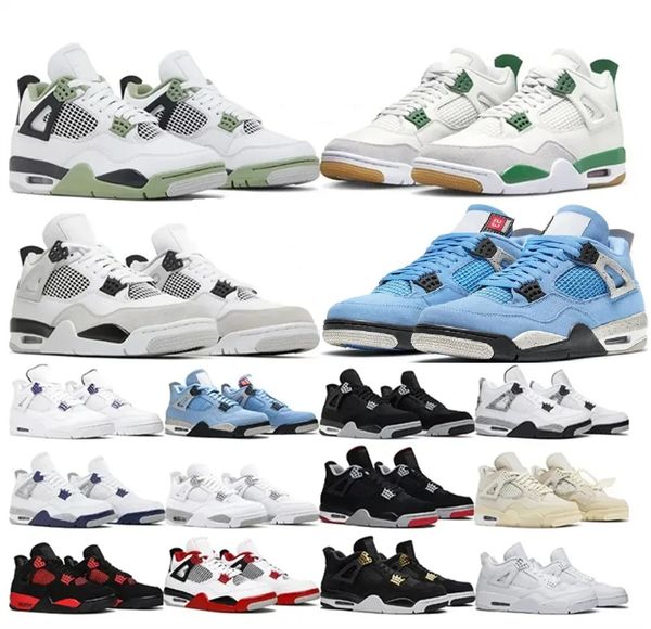 

jumpman 4 4s retro men women basketball shoes pine green military black cat red thunder white oreo unc blue sail bred infrared cement seafoa