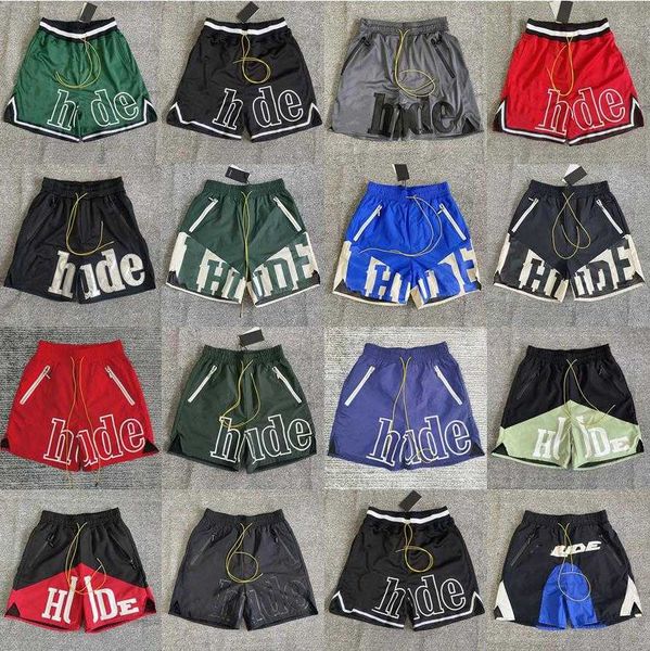 

designer mens shorts rhude short summer knee length hip hop loose print letter oversized men, White;black