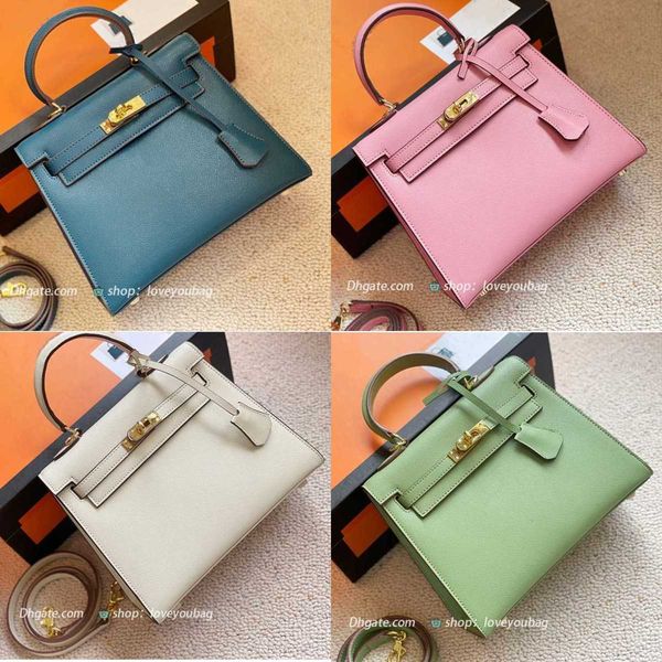 

cowhide princess woman shoulder bags handbag kellys's genuine leather espom designer 25cm 28cm lady tote palm print p