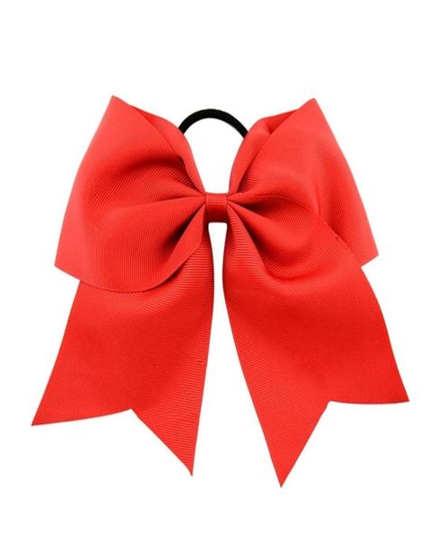 

10pcs196 colors 8 inch girls cheerleading hair bow grosgrain ribbon cheer bow elastic band ponytail hair holder for girl hair band6422786, Slivery;white