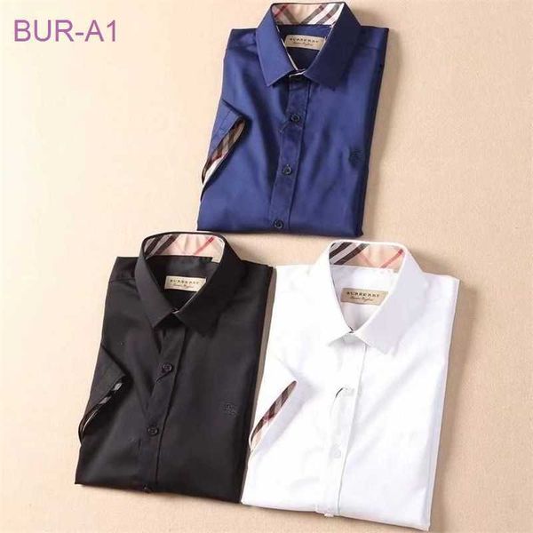 

burbersys clothes original mens jackets coats original three standard short sleeve shirt embroidery horse pure cotton british style business, White;black