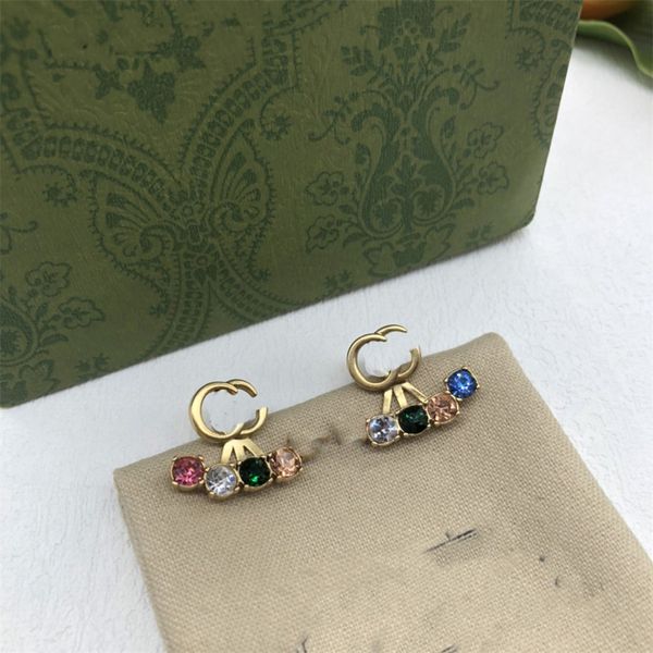 

designer earring ggity brand stud earing luxury women fashion hoop jewelry metal letter double g logo crystal pearl earring cjeweler women&#, Golden;silver