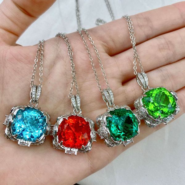 

rings & pendant necklace earrings wedding sets for wemon green gem fashion jewelry plated luxury jewelry 5pcs/lot, Silver
