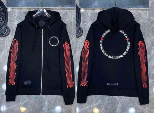 

designer mens hoodies designer chrome winter sweatshirts heart hoodie ch long sleeve jacket loose coat hooded hoody woman hip hop chromees h, Black