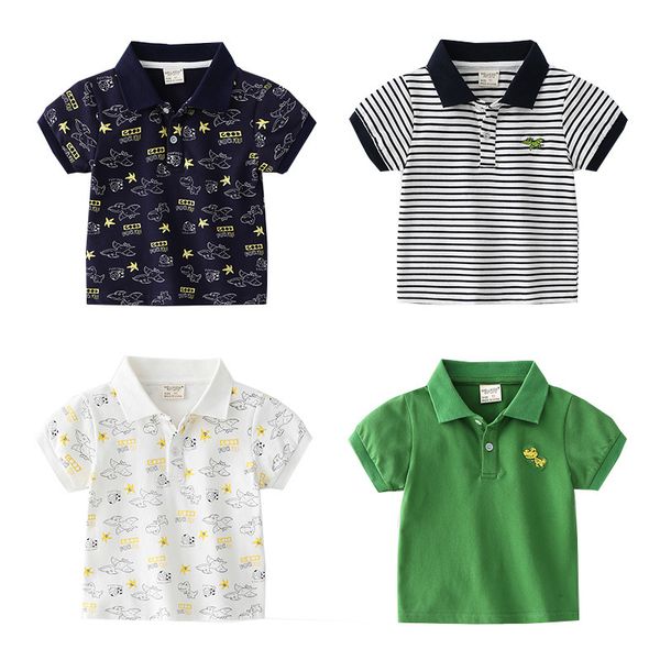 

t shirts cute dinosaur boys polo tshirt soft breathable fabric toddler baby children tee shirts kids clothes jersey cotton 230411, Blue