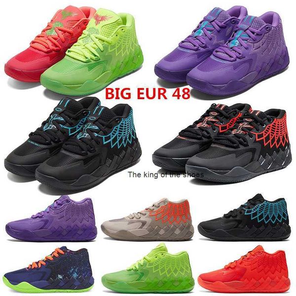 

2023mb.01 shoesbig eur 48 mens lamelo ball mb 01 basketball shoes rick and morty red green galaxy purple blue grey black queen buzz city mel
