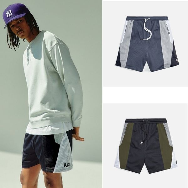 

men's shorts fashion men mesh summer gym fitness training sports splice leisure breathable male embroidery 230411, White;black