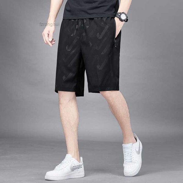 

men's shorts summer ice silk corteiz shorts trend plus size sports casual pants loose fit quick dry beach capris 3 4zoy, White;black