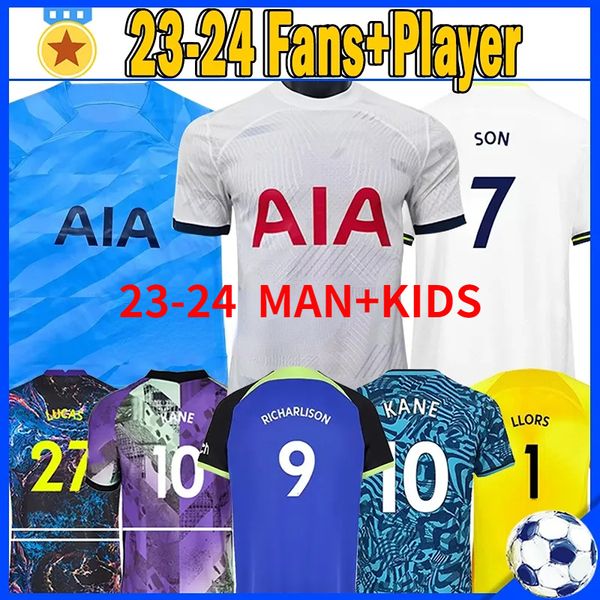 

richarlison son totten kane soccer jerseys 22 23 24 lucas ham kulusevski hojbjerg perisic llors romero lucas dier 2021 2022 men kids kit foo, Black;yellow