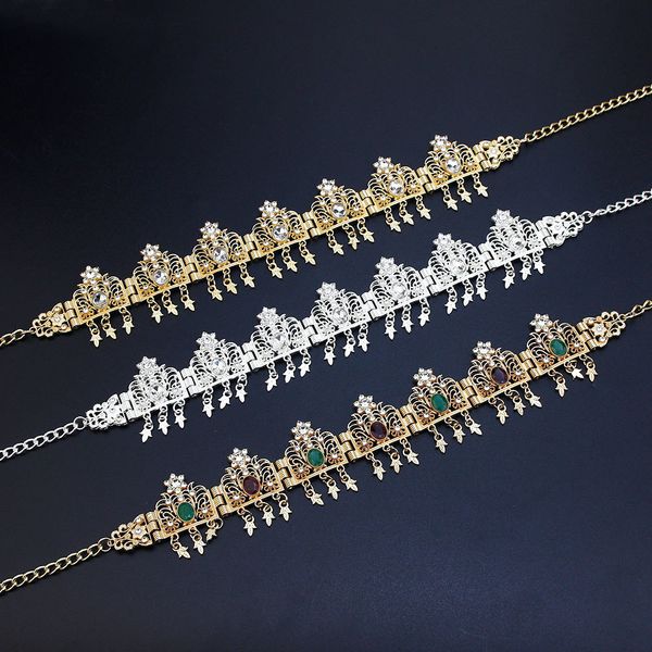 

wedding hair jewelry sunspicems algeria tassels forehead chain hairband bride crown hair chain hairware morocco women wedding jewelry hair p, Slivery;golden