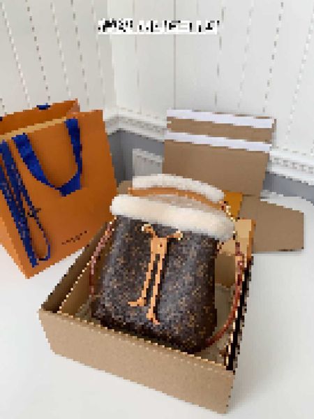 

luxury brand designer shopping bags m46319 neonoe bb bucket bag women tote travel bag real leather handbags shoulder evening bag eymv, Black;white