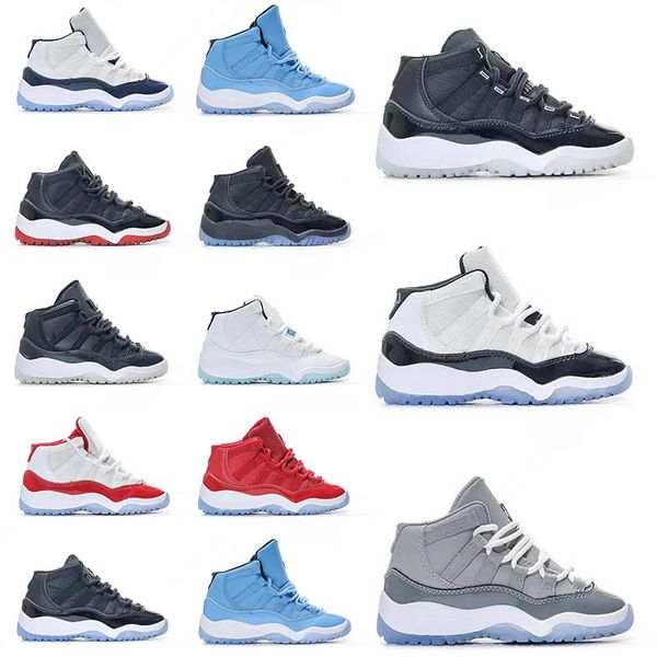 

wholesale 11s kids shoes casual fashion sneakers cherry bred space jam legend blue new cool gre blue concord toddler fashion outdoor trainer, Black