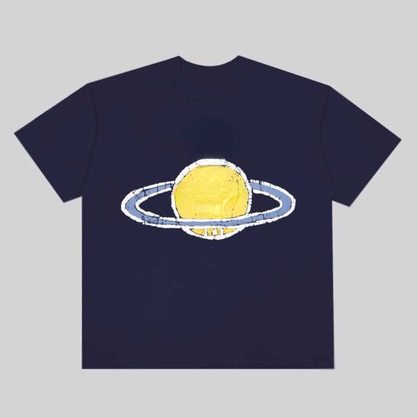 

260g pure cotton t shirt saturn print pullover tee men women designer tshirt summer breathable sweatshirt loose top, White;black