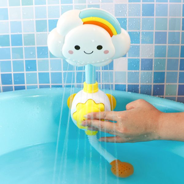 

bath toys baby bath toys cloud bathtub showers bathing spouts suckers folding faucet children bath toys cute spray shower kids gift 230410