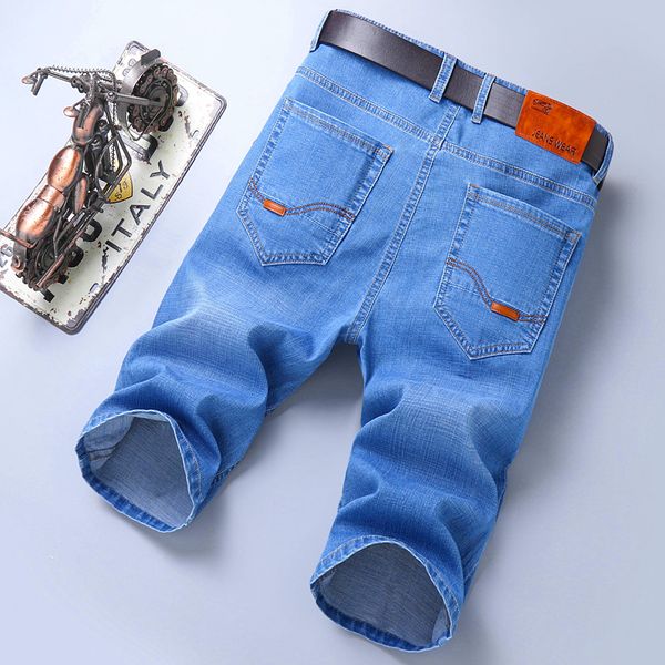 

men's shorts summer brand stretch thin bermuda masculina cotton denim jeans men knee length soft ropa hombre 230411, White;black