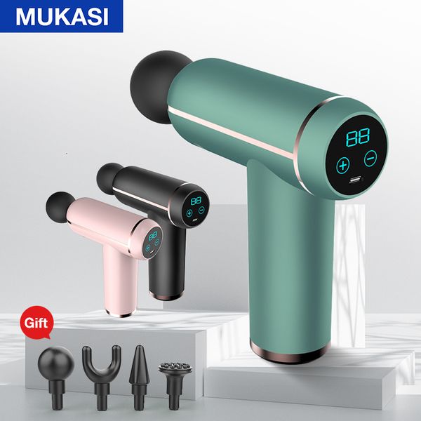 

full body massager mukasi lcd display professional massage gun deep muscle relaxation fascia gun slimming body neck back foot leg shoulder m