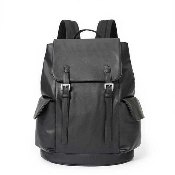 

fashion men's backpack pu leather antitheft travel lapbags backpacks men large capacity school bookbag male shoulder bag 230411