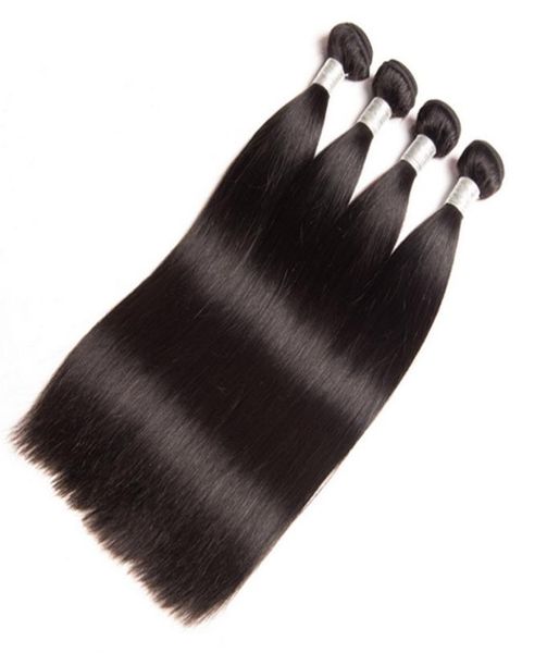 

malaysian 100 human hair extensions silky straight double wefts one piece hair wefts straight natural color hair products 830inc2009760, Black