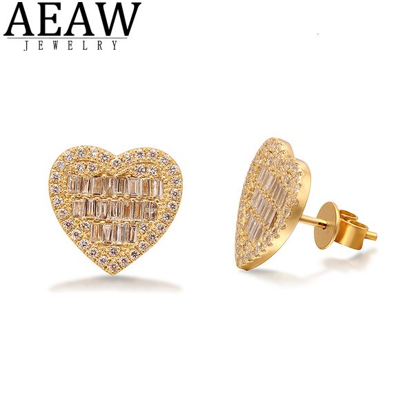 

stud aeaw classic heart shape earring 100% 14k yellow gold for women jewelry earrings engagement 230410, Golden;silver