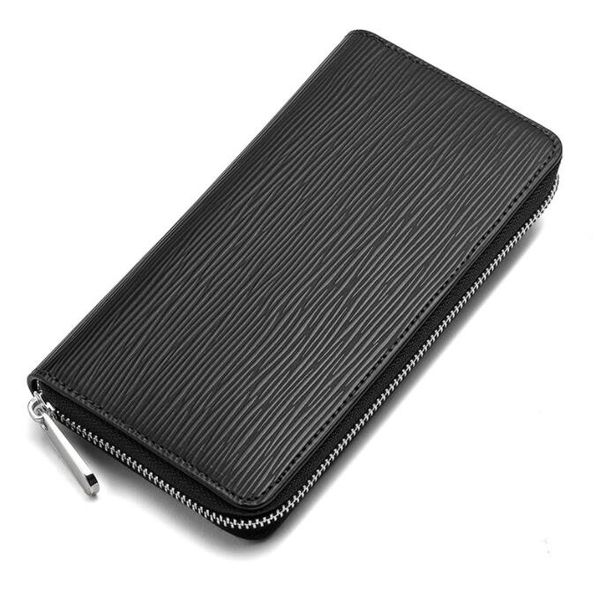 

men single zipper long purse cross pattern pu leather zipper long wallet hand hold men's purse large capacity men's women's p, Red;black