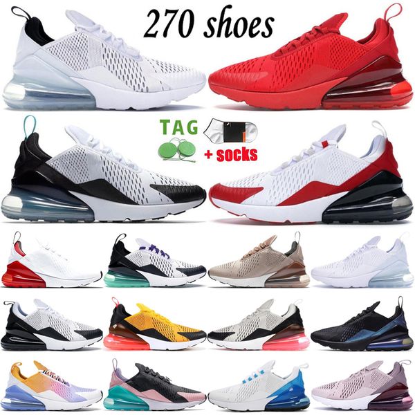 

2023 designer cushion og 270 mens running shoes university red core white anthracite cactus punch barely rose unc 27c sneakers men sports wo, Black
