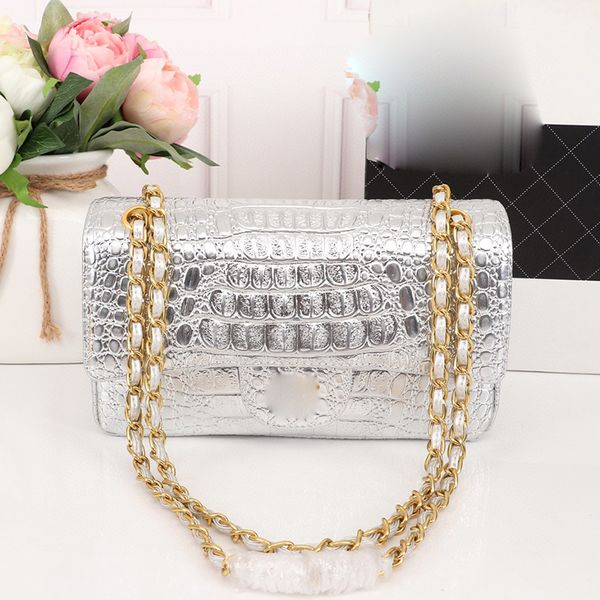 

alligator print shoulder bag women's 7a handbag luxury designer bags leather tote messenger bag chain wallet with metal logo clamshell