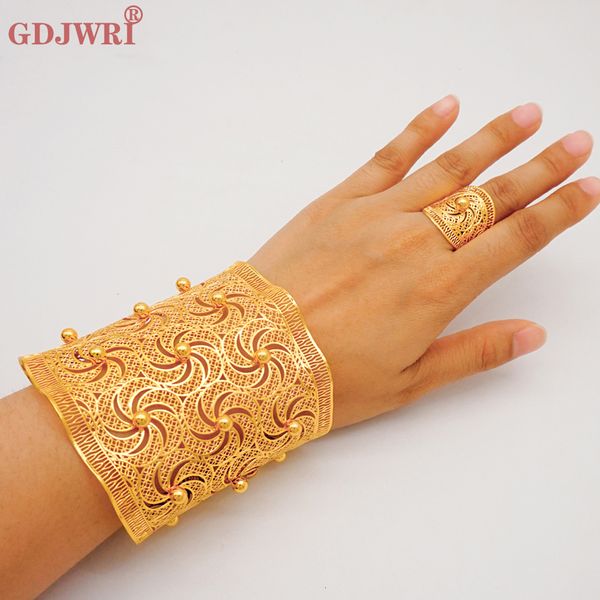 

bangle dubai gold color adjustable chain bangle ring for women indian france bracelet jewellery nigerian african wedding jewelry 230411, Black