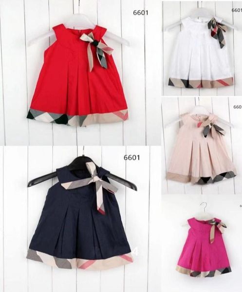 

summer girls plaid dress children bow vest princess dresses preppy style kids cotton lattice clothing a47886648525, Red;yellow