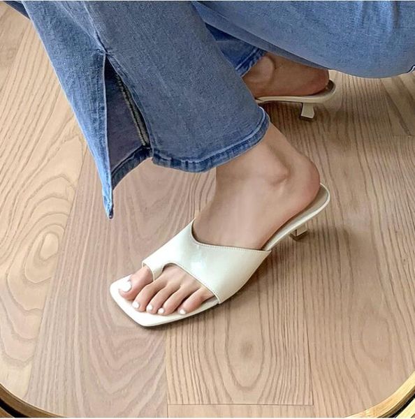 

2023 summer slippers high heel thong sandals fashion womens sandals shoes outdoor rome slides, Black