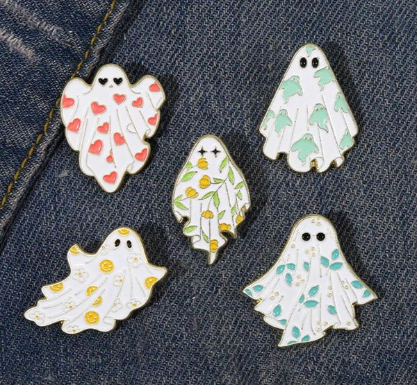 

ghost enamel pins brooches flower punk halloween funny cute metal badges custom lapel women kids gifts gothic jewelry2685877, Gray