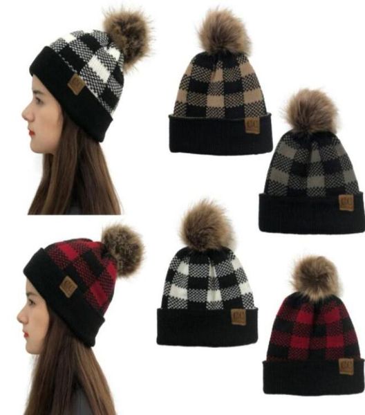 

christmas warm woolen hat xmas generous lattice crimping color matching cc standard detachable wool ball crimping knitted hats3891624, Yellow