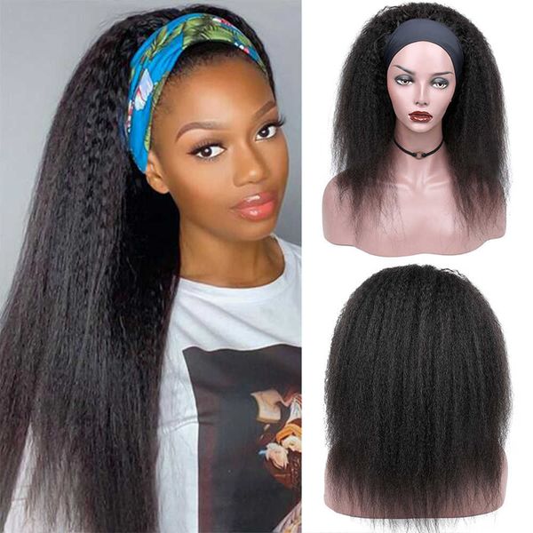 

hair wigs clearence kinky straight headband wig for black women brazilian yaki head band human 230412