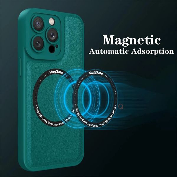 

luxury cases for magsafe magnetic wireless charge leather case for iphone 14 13 12 11 pro max x xr 8 plus 10 se 2022 cover on 13pro
