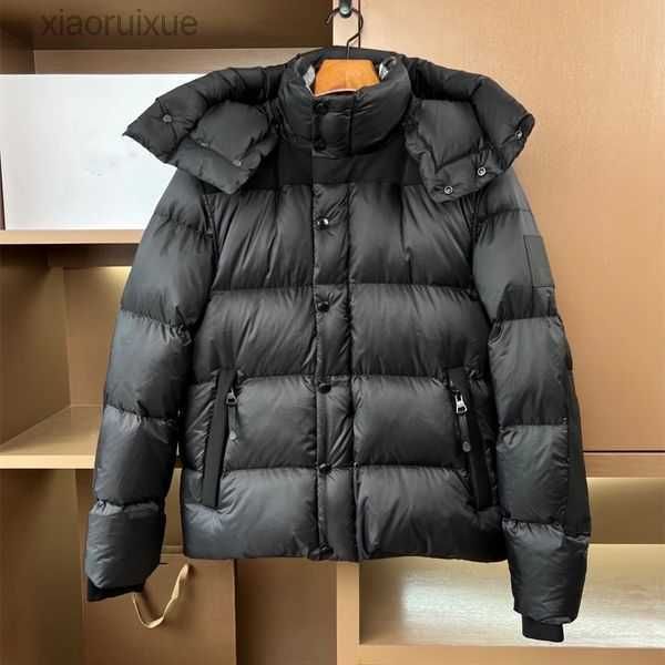 

men puffer down jacket hooded detachable sleeve designerwinter coat side zip pocket silicone patch warm parkas xs- 22t37, Black