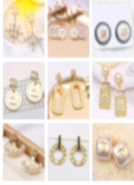 

women 18k gold plated ear stud earrings designers geometry fashion womens crystal rhinestone pearl earring wedding party jewerlry 2734409, Golden;silver