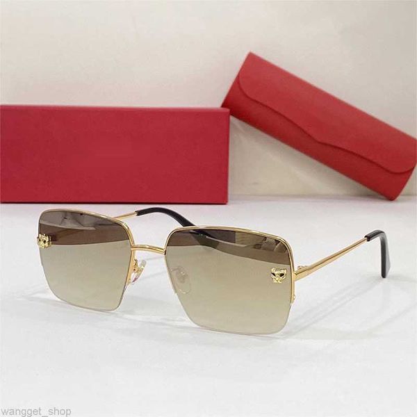 

gold carti square man sunglasses women fashion eyewear leopard polarized anti blue light uv lens coating metal frame screw designer mans gla, White;black