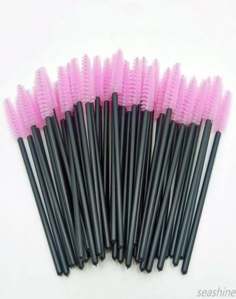 

seashine 50 pcslot pink disposable mascara wands mini eyelash brushes mascara wand applicator micro spoolie brushes for eye lash 3942371