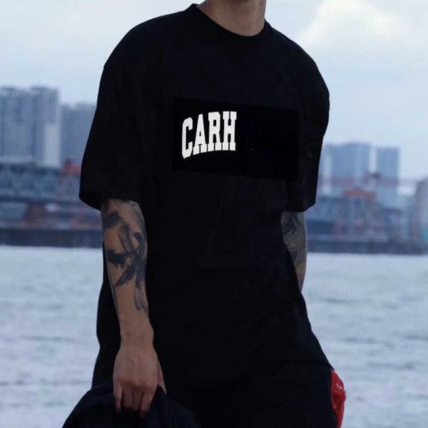 

mens short sleeved t shirt carh designer tshirt round neck pullover men women tee casual all-match tshirts summer loose cotton tank casual p, White;black