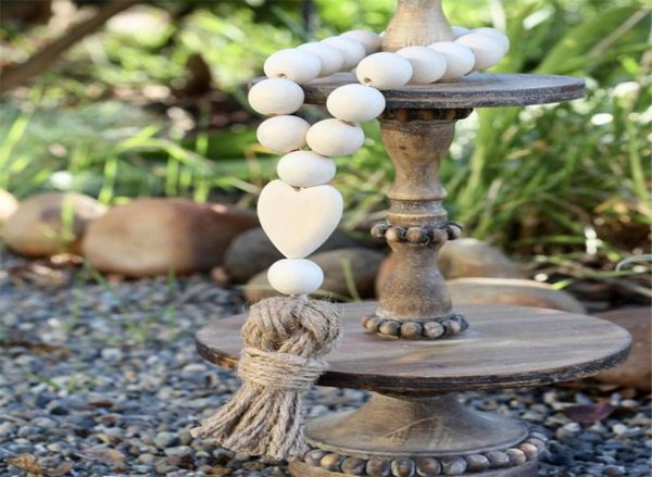 

natural wood bead garland string with jute tassel kids bedroom decoration farmhouse beads handmade baby carrier toys 317 y27456324