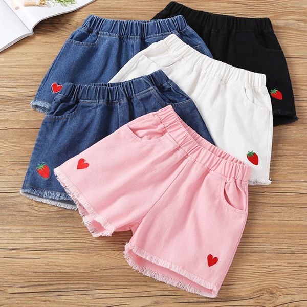 

shorts ienens kids baby girls summer denim clothing pants jeans clothes children girl casual short trousers infant bottoms 230412, Black