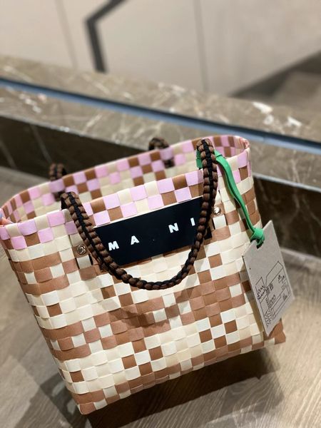 

2023 summer shopping bags designer pattern knitting handbag beach handbags compile package seaside plaid shopping bag