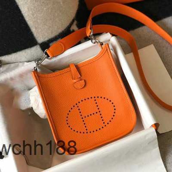 

leather herms evelyns tote designer mini bag messenger togo bags lychee grain h bucket 2023 women's one shoulder mobile 17cm x18g