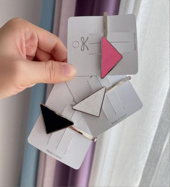 

women luxury designer brand letter hair clip metal triangle designer barrettes letters barrettes hair accessories headwraps hairho1702495, Golden;silver