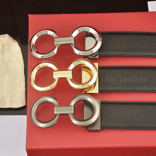 

luxury designer belt g buckle fashion cowskin men belts for men letter double big gold classical 3 colors 3.5cm width aaa9409, Black;brown