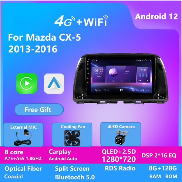 

car dvd player video multimedia gps navigation 4g ram 64g rom 10 inch android for mazda cx-5 2013-2016