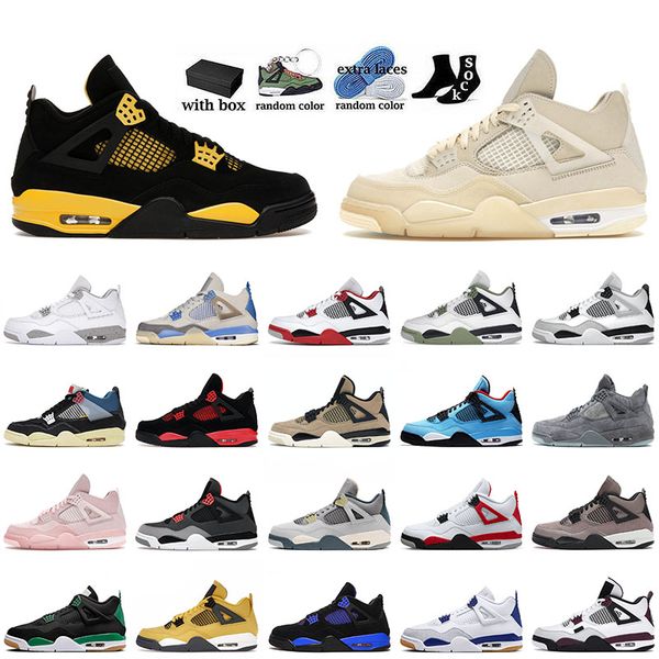 

off sail 4 men basketball jumpman shoes 2023 fashion sb x pine green what the taupe haze pure money thunder mens women sneakers trainers big