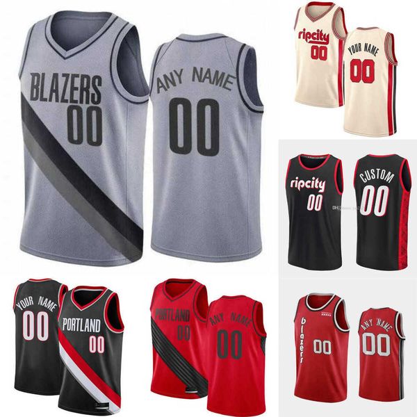 

mens womens youth portland''trail blazers''custom 6 keon johnson 10 nassir little 2 trendon''watford 24 drew e, Black;red