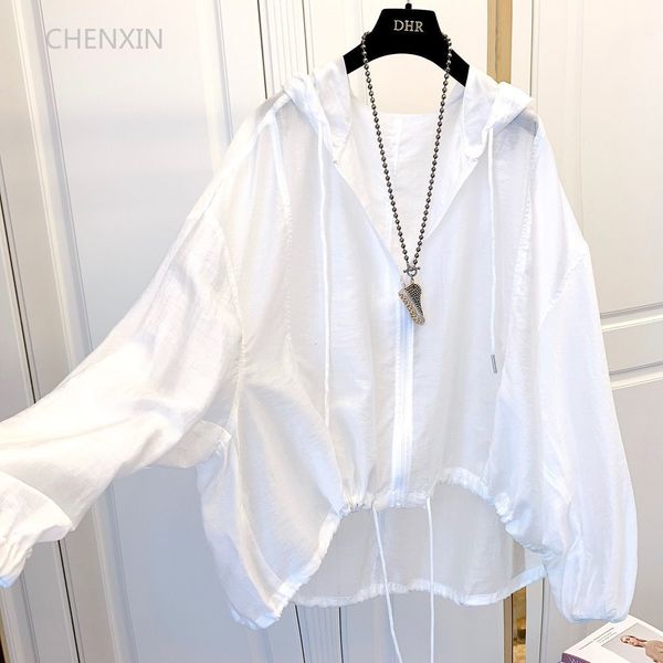 

women's jackets women's hoodie summer sunscreen zipper coat thin loose transparent coat breathable lightweight coat white 230412, Black;brown